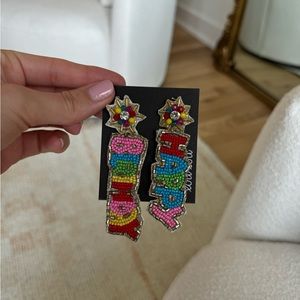 Brand New Boutique “Happy Birthday” Earrings